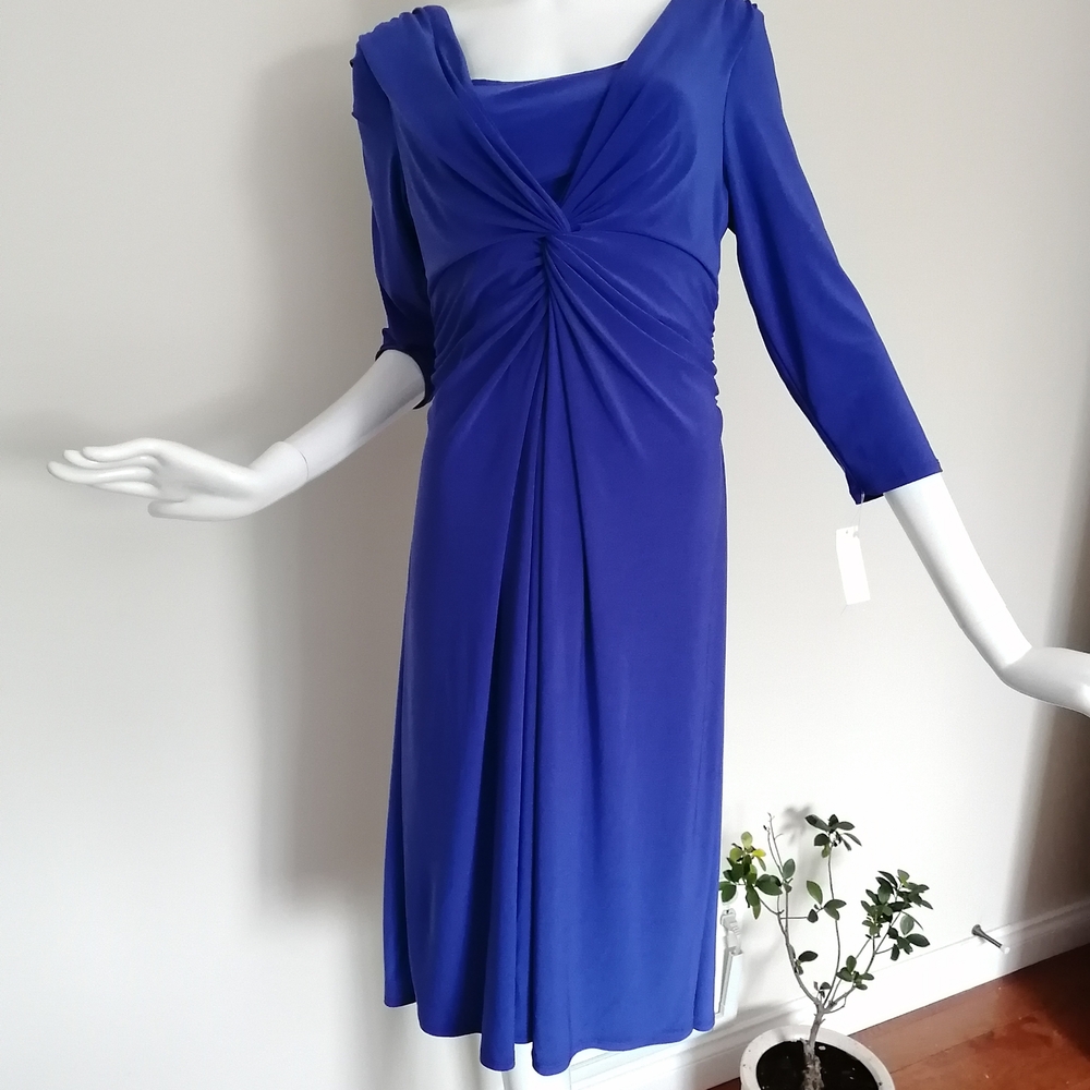 Chaps Long Sleeve Dress in Deep Blue - Picture 4 of 8